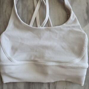 Lululemon Athletica White Ribbed Sports Bra